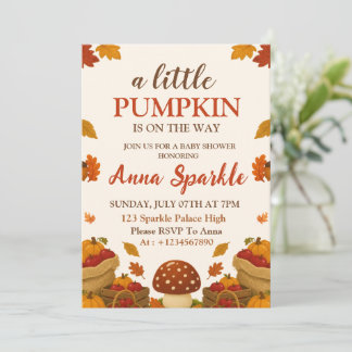 Little Pumpkin Baby Shower Invitation Card
