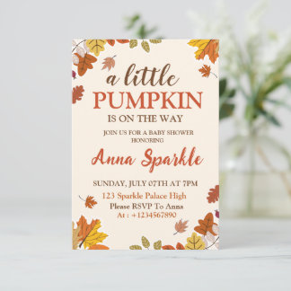 Little Pumpkin Baby Shower Invitation Card
