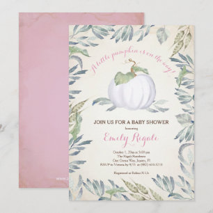 Little Pumpkin Baby Shower Invitation, Pink Invitation