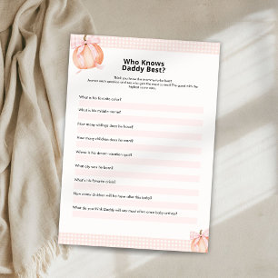 Little Pumpkin Baby Shower Knows Daddy Best Game Invitation
