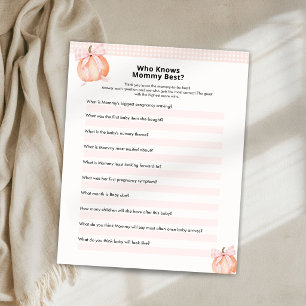 Little Pumpkin Baby Shower Knows Mommy Best Game Flyer