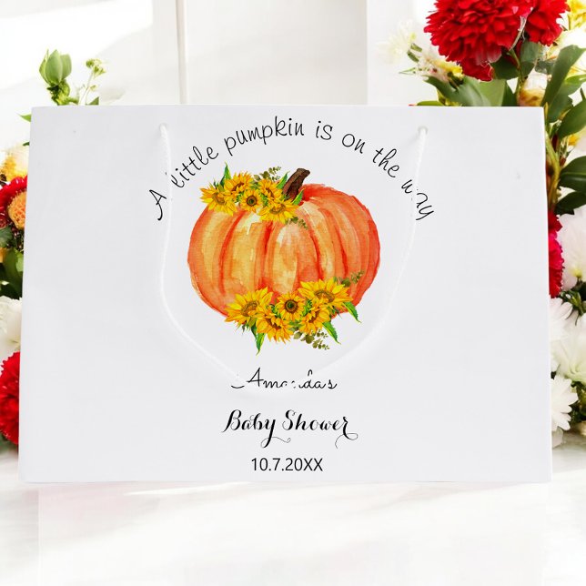 Little Pumpkin Baby Shower Large Gift Bag (Creator Uploaded)