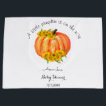 Little Pumpkin Baby Shower Large Gift Bag<br><div class="desc">Little Pumpkin is on the way Baby Shower Gift Bag with watercolor orange pumpkin on white background with yellow sunflowers. Change text using personalize this template option.</div>