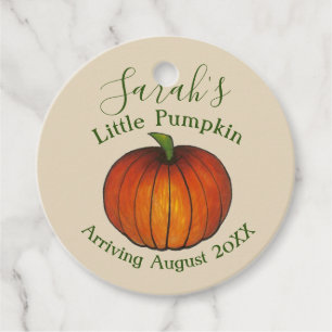 Little Pumpkin Baby Shower New Arrival Autumn Fall Favour Tags