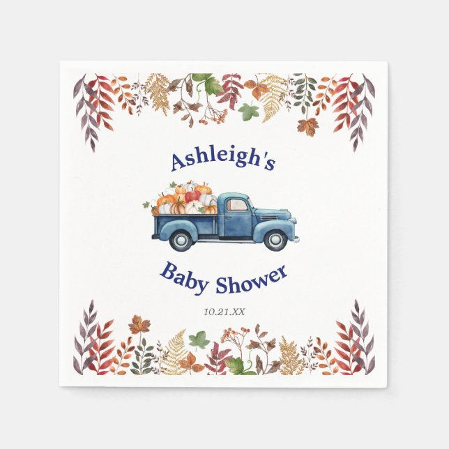 Little Pumpkin Baby Shower Personalized Napkins (Front)