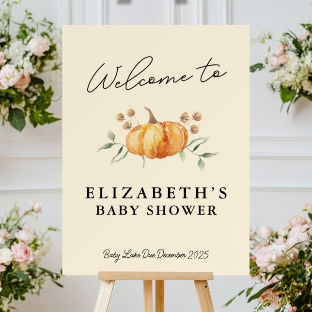 Little Pumpkin Baby Shower Printable Welcome Sign (Creator Uploaded)