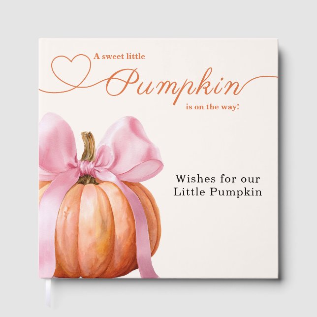 Little Pumpkin Baby Shower Ribbon – Romantic Salem Guest Book (Front)