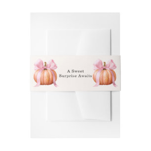 Little Pumpkin Baby Shower Ribbon – Romantic Salem Invitation Belly Band