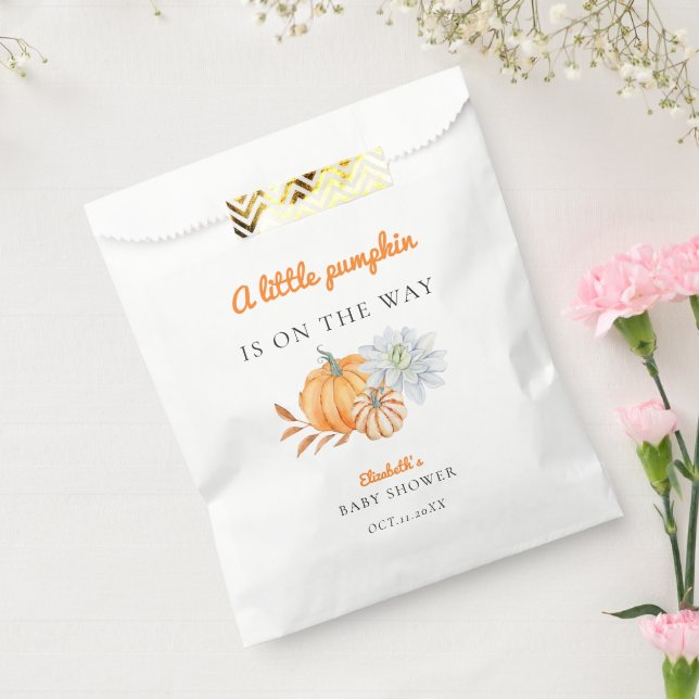 Little Pumpkin Baby Shower Simple  Favour Bag (Sealed)