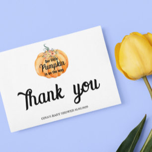 Little Pumpkin Baby Shower  Thank You Card