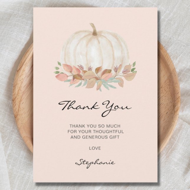 Little Pumpkin Baby Shower Thank You Card (Creator Uploaded)