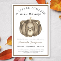 Little Pumpkin Bear Fall Baby shower