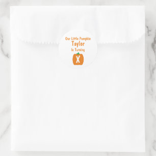 Little Pumpkin Birthday Classic Round Sticker