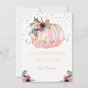 Little Pumpkin Birthday Thank You Card