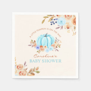 Little Pumpkin Blue Boy Baby Shower Paper Napkins