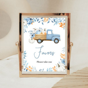 Little Pumpkin Blue Truck Favours Sign