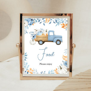Little Pumpkin Blue Truck Food Sign