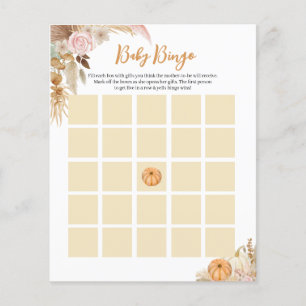 Little Pumpkin Boho Baby Shower Bingo Card