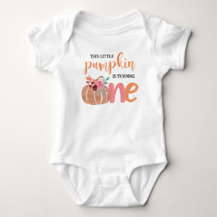 Little Pumpkin Boho Floral 1st Birthday T-Shirt Baby Bodysuit