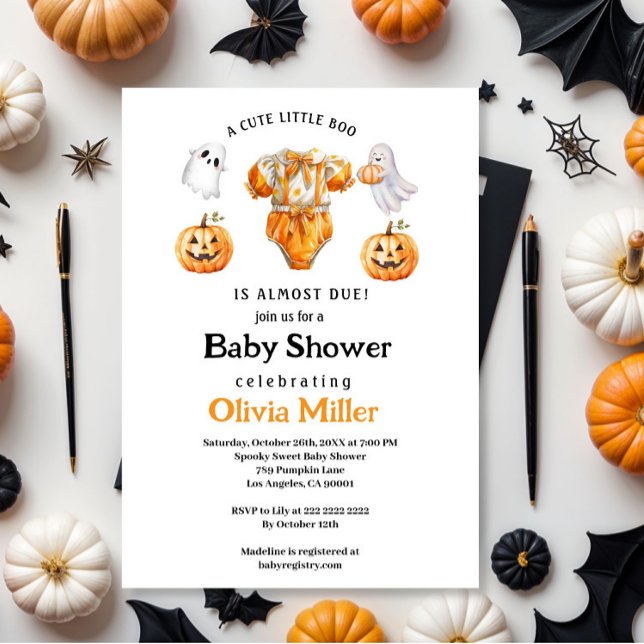 Little Pumpkin Boo – Halloween Baby Shower  Invitation (Creator Uploaded)