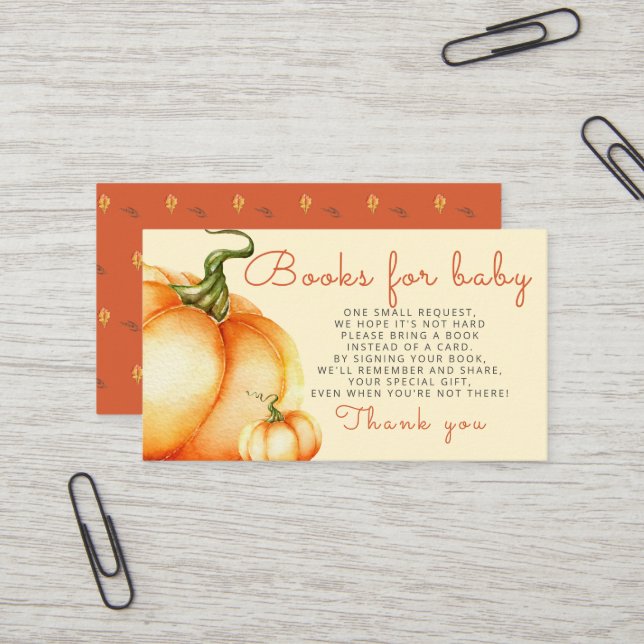 Little Pumpkin books for baby enclosure card (Front/Back In Situ)
