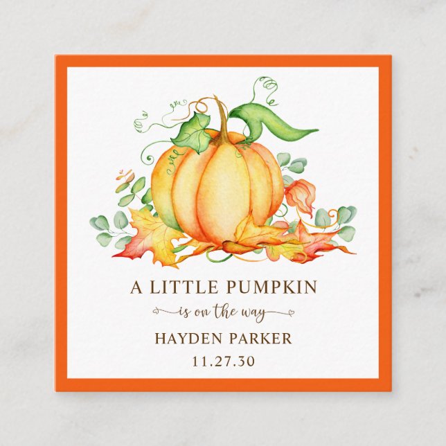Little Pumpkin Books For Baby Shower Enclosure Car (Front)