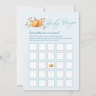 Little Pumpkin Boy Baby Shower Bingo Card