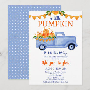 Little Pumpkin Boy Baby Shower Invitation