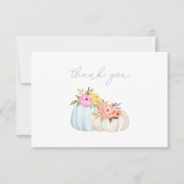 Little Pumpkin Boy Baby Shower Thank You Card (Front)