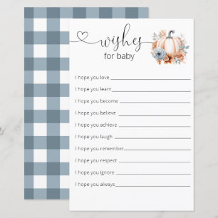 Little Pumpkin Boy Baby Shower Wishes For Baby