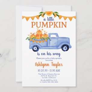 Little Pumpkin Boy Baby Sprinkle All In One Invitation
