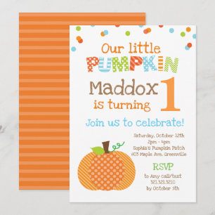 Little Pumpkin (Boy) Birthday Party Invitation