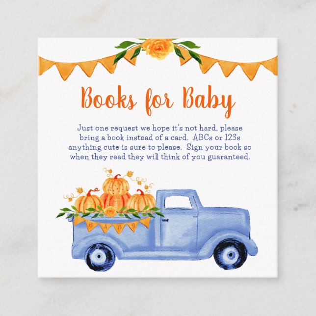 Little Pumpkin Boy Books for Baby Enclosure Card (Front)