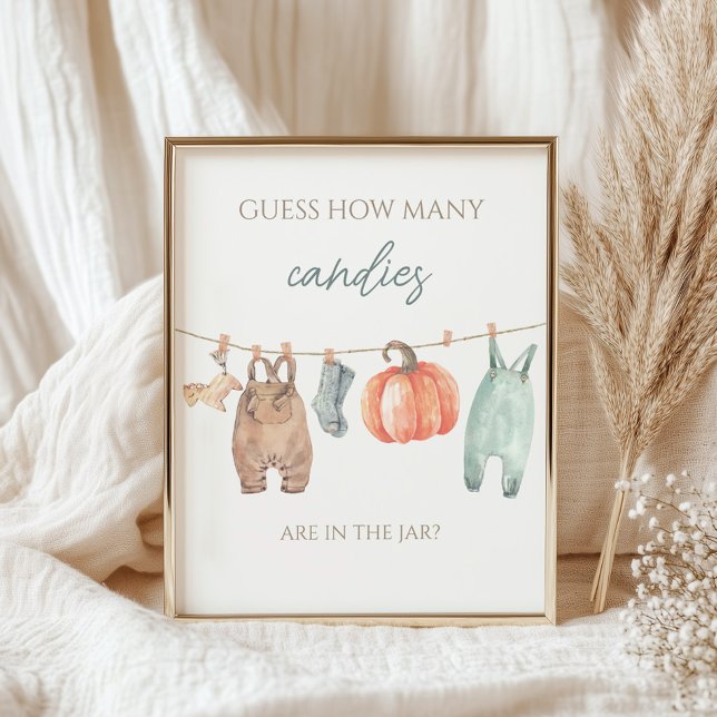 Little Pumpkin Boy Clothes Guess How Many Candies Poster (Creator Uploaded)
