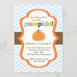 Little Pumpkin (Boy's) Birthday Party Invitation
