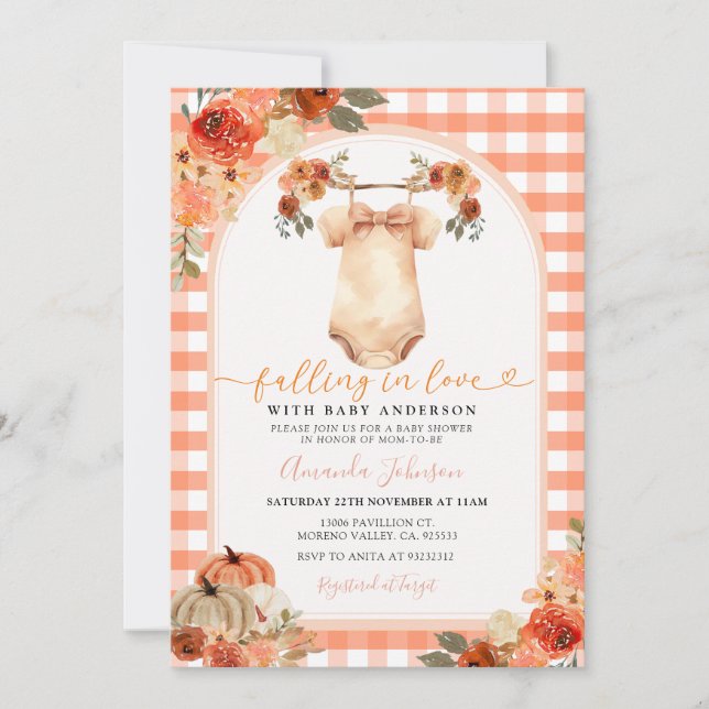 Little Pumpkin Clothes Baby Shower Invitation (Front)