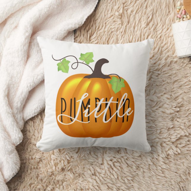 Little Pumpkin | Cute Gender Neutral Baby Throw Pillow (Blanket)