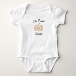 Little Pumpkin Cute Halloween Ghost Pink Heart Baby Bodysuit