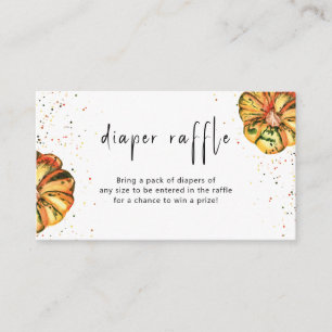 Little pumpkin diaper raffle enclosure card