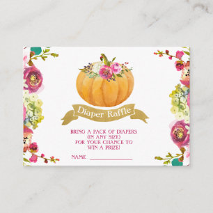 Little Pumpkin Diaper Raffle Enclosure Card