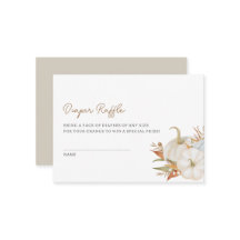 Little Pumpkin Diaper Raffle Enclosure Card