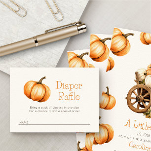 Little Pumpkin Diaper Raffle Shower Enclosure Card