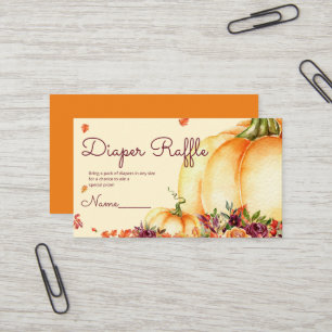 Little pumpkin  diaper raffle ticket