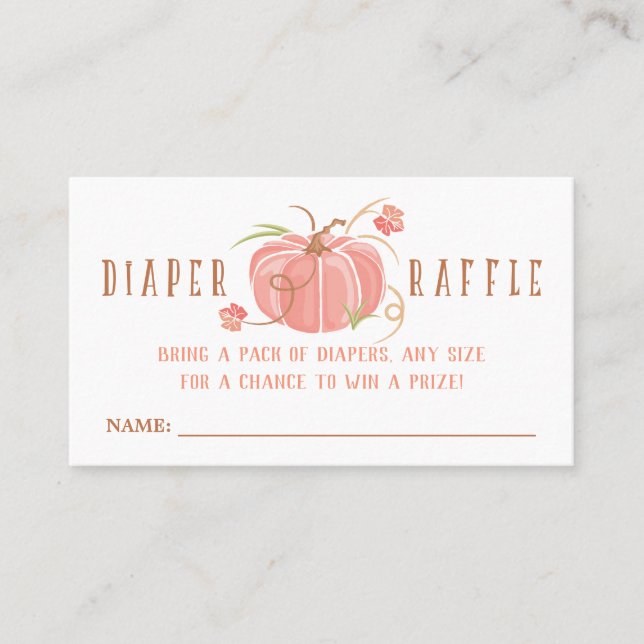 Little Pumpkin Diaper Raffle Ticket - Girl (Front)
