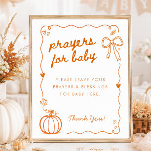 Little Pumpkin Doodle Baby Shower Prayers Sign