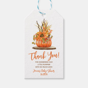Little Pumpkin, Fall, Autumn Baby Shower Favour Gi Gift Tags
