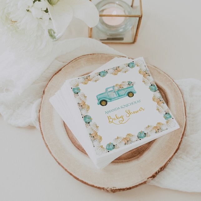 Little Pumpkin Fall Autumn Baby Shower  Napkin (Creator Uploaded)