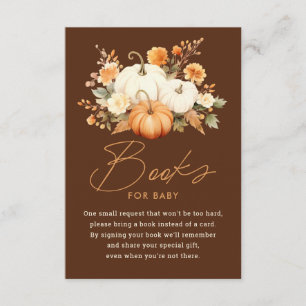 Little Pumpkin Fall Baby Shower Books for Baby Enclosure Card