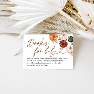 Little Pumpkin Fall Baby Shower Books for Baby Enclosure Card