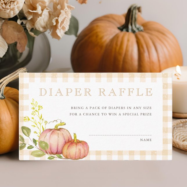 Little Pumpkin Fall Baby Shower Diaper Raffle Enclosure Card (Creator Uploaded)